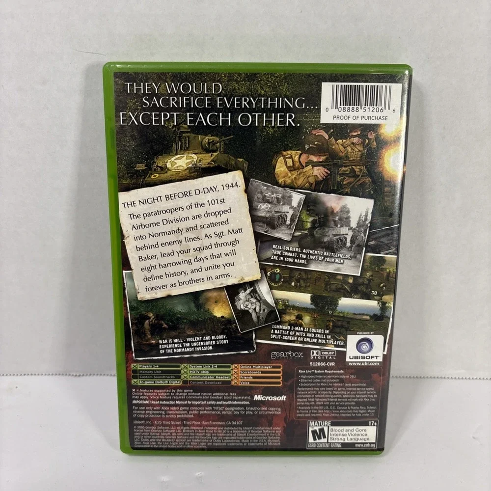 Brothers in Arms Road to Hill 30 Microsoft Xbox 2005 With Map Tested